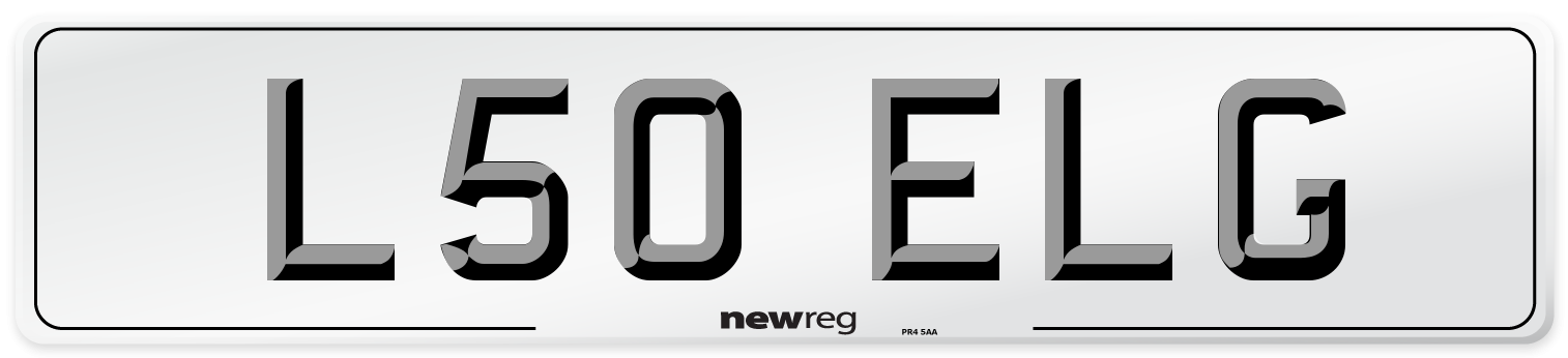 L50 ELG Number Plate from New Reg